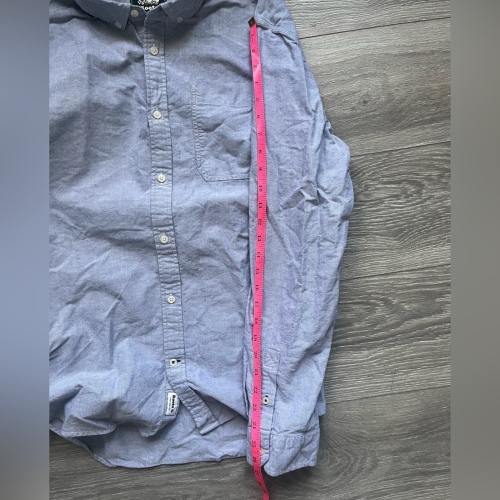 Roots Blue Long Sleeve Button Down 100% Cotton Men’s Shirt Size XXL Casual - Picture 10 of 10